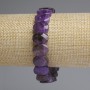 Clearance! Amethyst Beaded Round Filigree Bracelet, 14x10mm each link, 18cm length, stretch