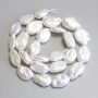 Baroque pearls with a petrol tint, on a thread, diameter 15-18×10-12mm +-, thread length 39cm+-