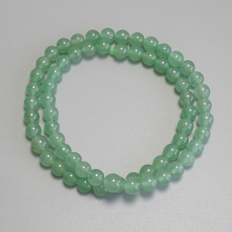 Jade Beads Smooth Round Ball 6mm± On String, 37cm+