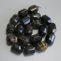 Beads Hawk's Eye and Tiger's Eye Multisided, diameter 20-21×15mm ± on thread, length 39cm+