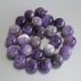 Amethyst Beads Chevron Smooth Round 16 mm ± on string, length 40 cm+