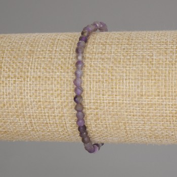 Amethyst bracelet faceted round bead, diameter 4mm +- , length 18cm +- stretch