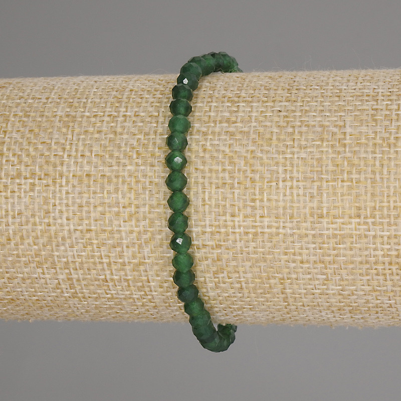 Chrysoprase Bead Ball Stretch Bracelet, 4 mm diameter, total length 18 cm