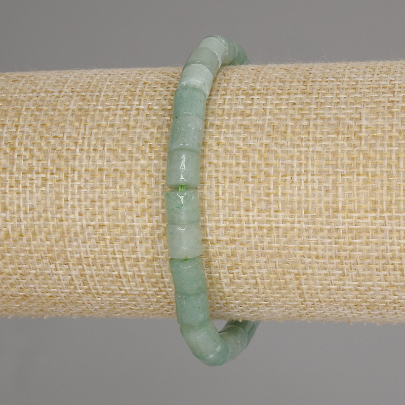 Jade Bracelet Cylindrical Beads, diameter 6x6mm, length 18cm, stretch