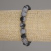Snow Obsidian Bead Bracelet, 9mm ball, 18cm length, stretch
