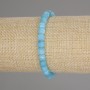 Bracelet Aquamarine Faceted Cube, diameter 5x5mm±, length 18cm±, elastic