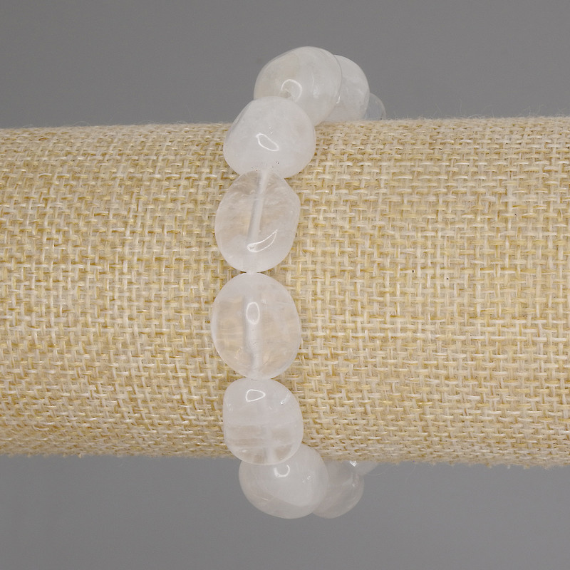 Bracelet Mountain Crystal faceted, diameter 13-15×12-13mm +/-, length 18cm +/- stretch
