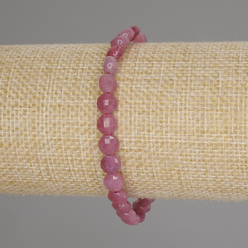 Tourmaline Beaded Coin Bracelet, 6mm diameter, 18 cm length, stretch