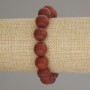 Carnelian Bead Bracelet, smooth round beads 12mm, length 18cm, stretch