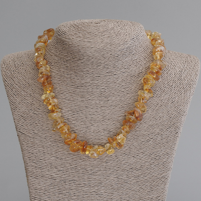 Citrine Beads (Faceted) Necklace, diameter 9-15×5-8 mm, length 50 cm, with clasp