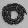 Raw Schorl tourmaline beads on a strand, 14×8 mm +/-, length 41 cm +