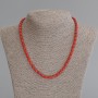 Coral Baril Beads 7x5mm +-, length 50cm +- with clasp