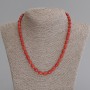 Coral Baril Bead Necklace 8.5x6mm, length 50cm, with clasp