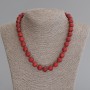 Coral necklace Smooth round beads 11mm ±, length 50cm ± with clasp