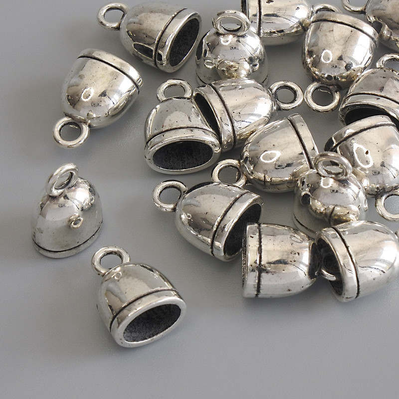 End cap color of metal: silver, diameter 13×9 mm ± packaging 17 pcs