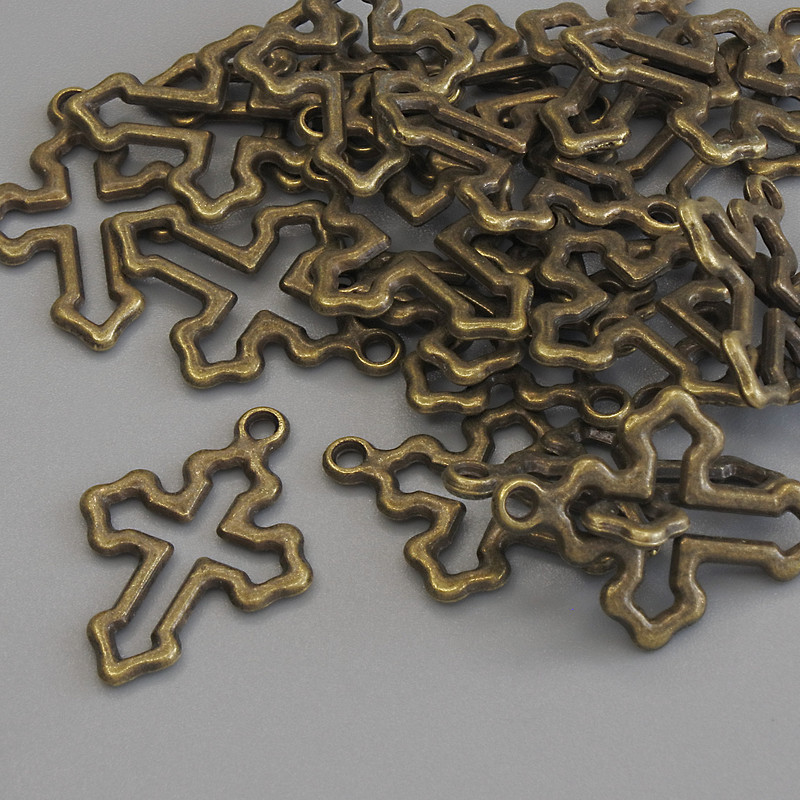 Pendant Cross Color Bronze, 21x15 mm, ± packaging 23 pcs