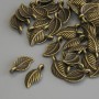 Pendant Pendant Leaf Bronze Color, diameter 15×7mm± packaging 42 pcs