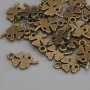 Pendant Charm Clover Color Bronze, diameter 16×9 mm± packaging 25 pcs