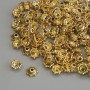 Bead Cap Findings, gold color, diameter 5.5×1 mm, hole 1.3 mm, packaging 20 g (~143 pcs)
