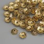 Cap end for beads, gold color, diameter 7×1 mm ± hole 1 mm ± packaging 20 g (~86 pcs)
