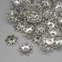 Cone End Clasps for Beads, metal color Silver, diameter 10mm± hole about 2.2mm±, packaging 20g (~72 pcs)