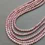 Beads Czech Crystal Pink Multicolor with Petrol Burnished on Thread Faceted Ball, 6mm diameter +-, length 38cm +