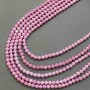 Beads Pink Czech Glass Crystal with gasoline finish on thread faceted ball, diameter 6mm + -, length 38cm +