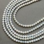 Beads Czech Crystal blue multicolor with petrol coating on thread faceted ball, diameter 6mm +-, length 38cm +
