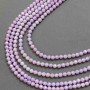 Lilac Czech Crystal Beads on Thread, Faceted Round Beads 6mm Ø, 38 cm Length ±