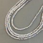 Beads Czech Crystal Gray with Petrol Finish on Thread, Faceted Cube, 4x4mm, 38cm length