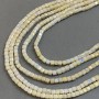 Czech Crystal Beads Yellow Faceted Cubes on Thread, 4x4mm, length 38cm