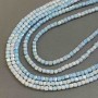 Beads Czech Glass Crystal Blue Multicolor with Benzin Coating on Thread Grenade Cube, 4x4mm, Length 38cm