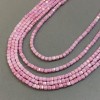 Beads Czech Crystal Pink with Burnished Benzin on Thread Granulated Cube, 4x4 mm, length 38 cm