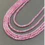 Beads Czech Crystal Pink with Burnished Benzin on Thread Granulated Cube, 4x4 mm, length 38 cm