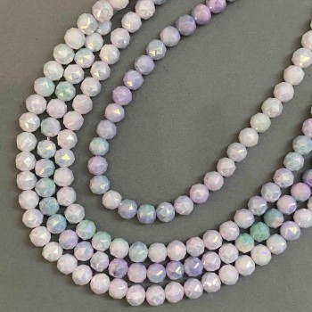 Beads Czech Crystal Multi-color on thread faceted bead, diameter 8mm + -, length 38cm +