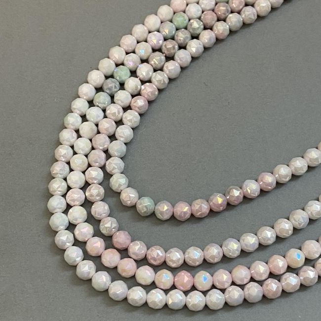 Beads Czech Crystal multicolor on thread faceted sphere, diameter 8mm + -, length 38cm +