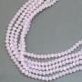 Pink Matte Czech Crystal Beads on Thread, Diamond-cut Rondelle, 6x5 mm, 41 cm length