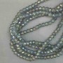 Gray Faceted Beads Czech Crystal on a Thread, gray transparent with gasoline coating, faceted rondelle, diameter 8x6mm +-, length 38cm +-