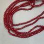 Czech Crystal Beads on a Thread Red Matte Faceted Rondelle, 6x5 mm diameter ±, cord length 40 cm ±