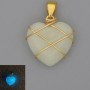 Pendant Heart in Beaded Onyx Blue Glow 21×21 mm, diameter 30 mm