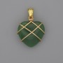 Pendant Heart in Chrysoprase Weave 21x21mm±, diameter 30mm±