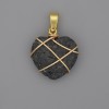 Pendant Heart Wrapped in Lava 21x21mm +-, diameter 30mm+-