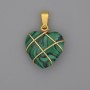 Pendant Heart in Malachite Weave 21x21mm+-, diameter 30mm+