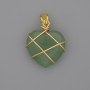Heart Pendant with Jade in Weave 21x21mm+-, diameter 30mm+