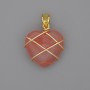 Heart Pendant in Wire-Wrapped Chalcedony 21x21mm ±, diameter 30mm ±