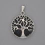 Clearance! Lava Pendant in Bezel with "Tree", diameter 27mm±, length 37mm±