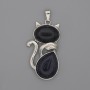 Cat Pendant Aventurine Cairo Night 42x25mm+-, length 50mm+-