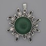 Sun Pendant Chrysoprase 39 mm +/-, length 46 mm +/-
