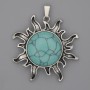 Pendant Sun Turquoise 39mm+-, length 46mm+