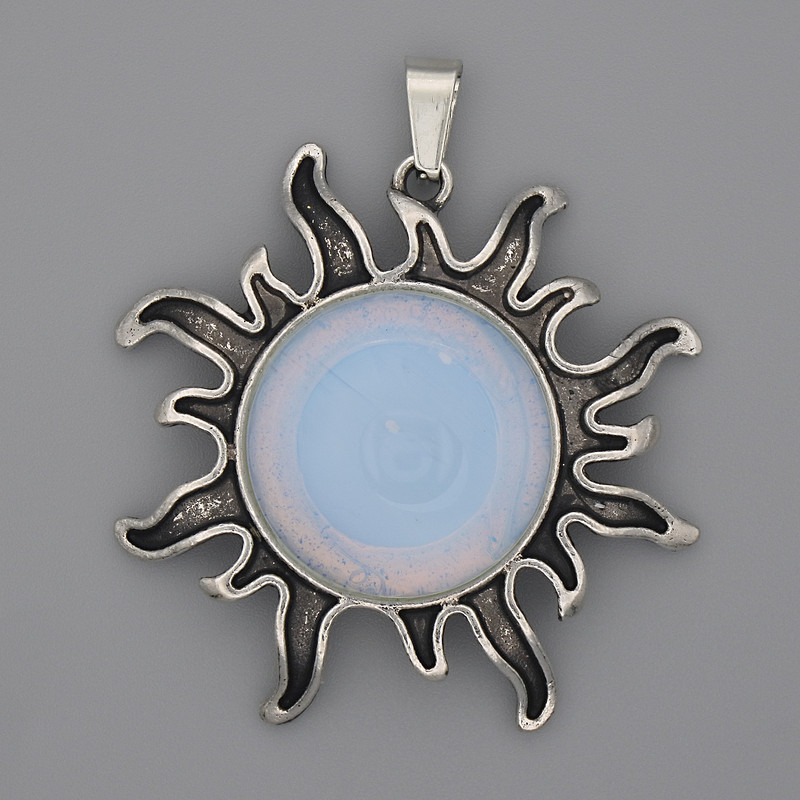 Pendant Sun Moonstone 39mm+-, length 46mm+-